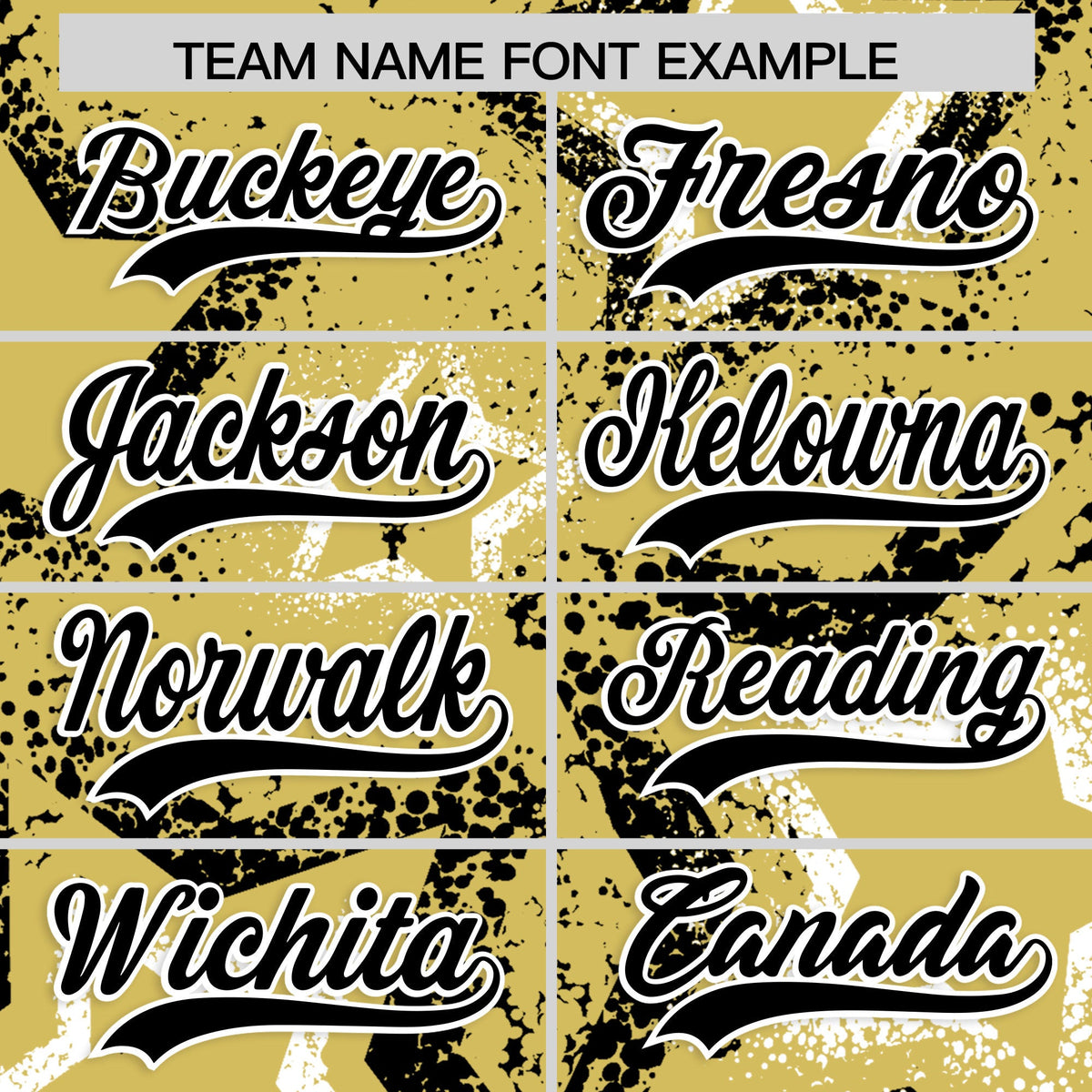 Custom Old Gold White Black Star-Shaped Ink Texture Graffiti Pattern Baseball Jersey | Sublimation Printed &amp; Stitched,Add Name and Numbern,Perfect for Parties,Perfect for Training | KXKSHOP