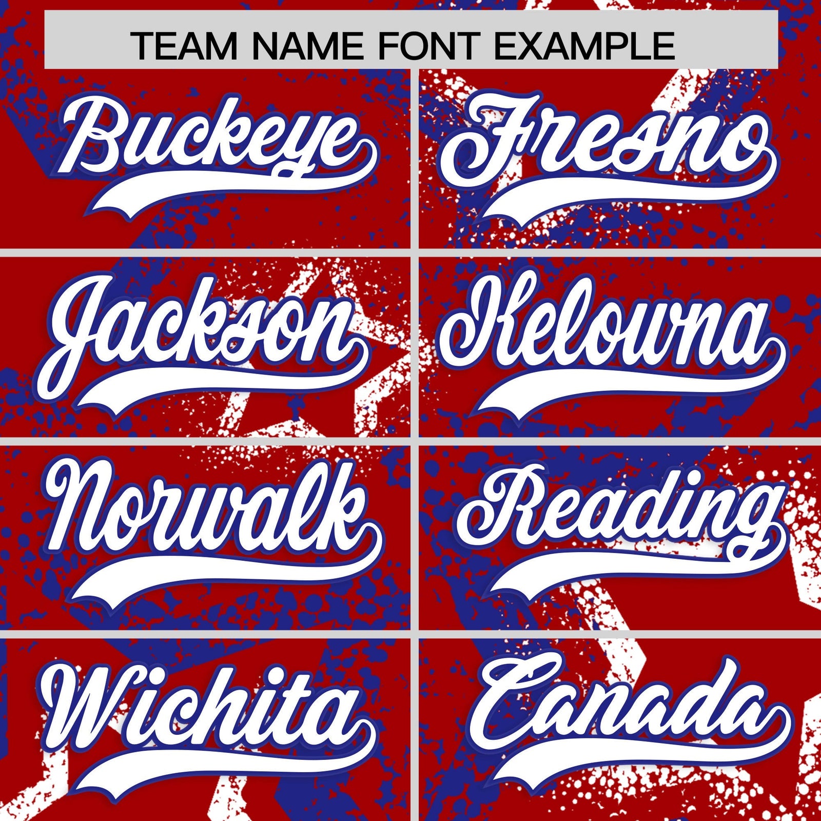 Custom Red White Royal Blue Star-Shaped Ink Texture Graffiti Pattern Baseball Jersey | Sublimation Printed & Stitched,Add Name and Numbern,Perfect for Parties,Perfect for Training | KXKSHOP