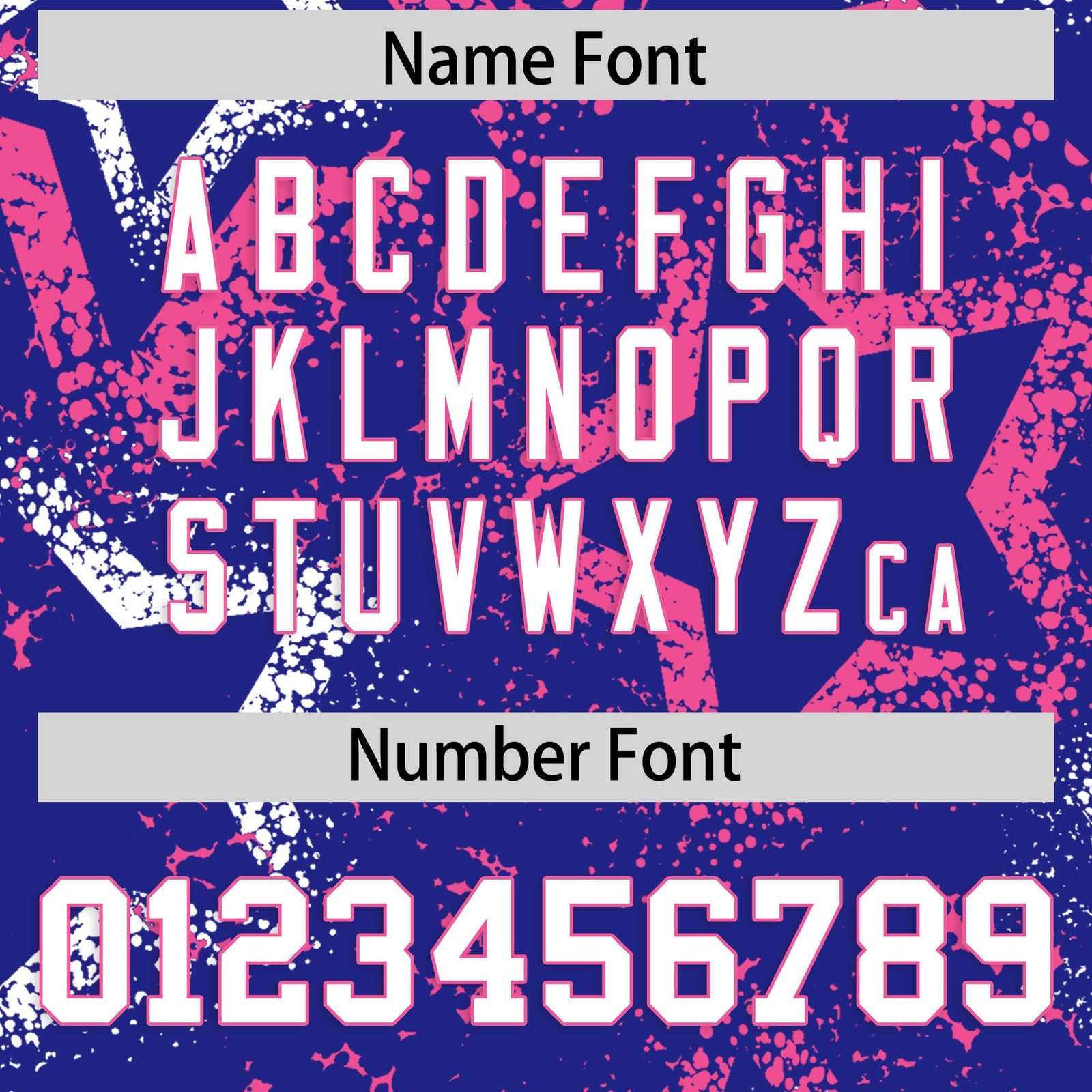 Custom Royal Blue White Pink Star-Shaped Ink Texture Graffiti Pattern Baseball Jersey | Sublimation Printed & Stitched,Add Name and Numbern,Perfect for Parties,Perfect for Training | KXKSHOP