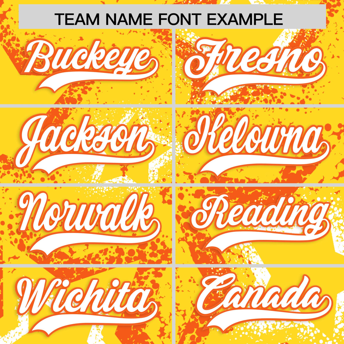 Custom Gold Orange White Star-Shaped Ink Texture Graffiti Pattern Baseball Jersey | Sublimation Printed & Stitched,Add Name and Numbern,Perfect for Parties,Perfect for Training | KXKSHOP