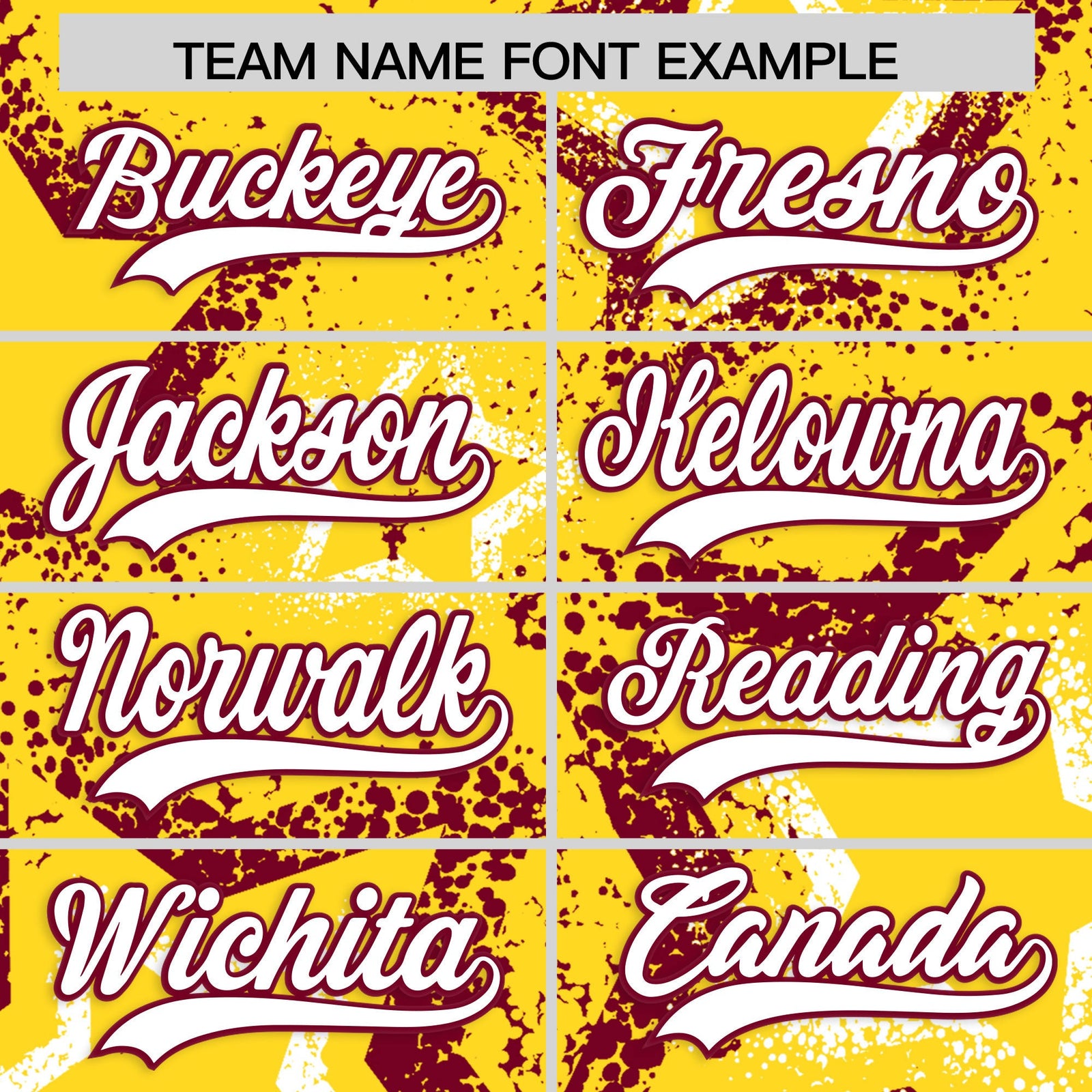 Custom Gold White Crimson Star-Shaped Ink Texture Graffiti Pattern Baseball Jersey | Sublimation Printed & Stitched,Add Name and Numbern,Perfect for Parties,Perfect for Training | KXKSHOP