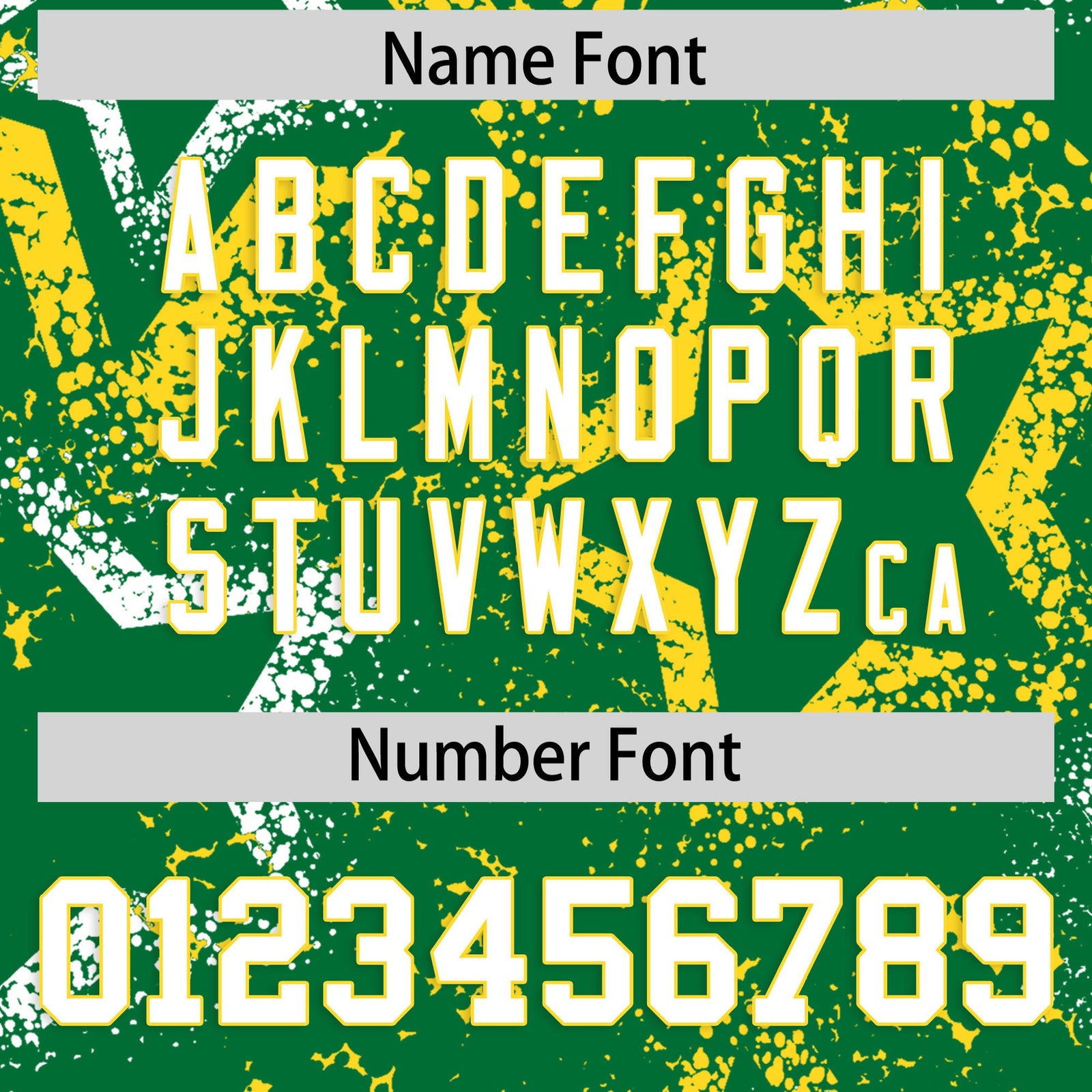 Custom Kelly Green White Gold Star-Shaped Ink Texture Graffiti Pattern Baseball Jersey | Sublimation Printed & Stitched,Add Name and Numbern,Perfect for Parties,Perfect for Training | KXKSHOP