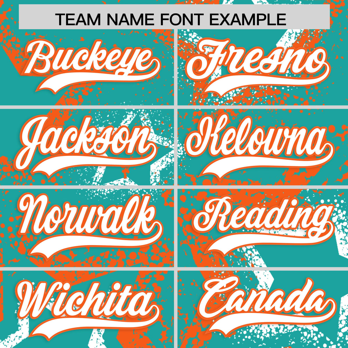 Custom Aqua White Orange Star-Shaped Ink Texture Graffiti Pattern Baseball Jersey | Sublimation Printed & Stitched,Add Name and Numbern,Perfect for Parties,Perfect for Training | KXKSHOP
