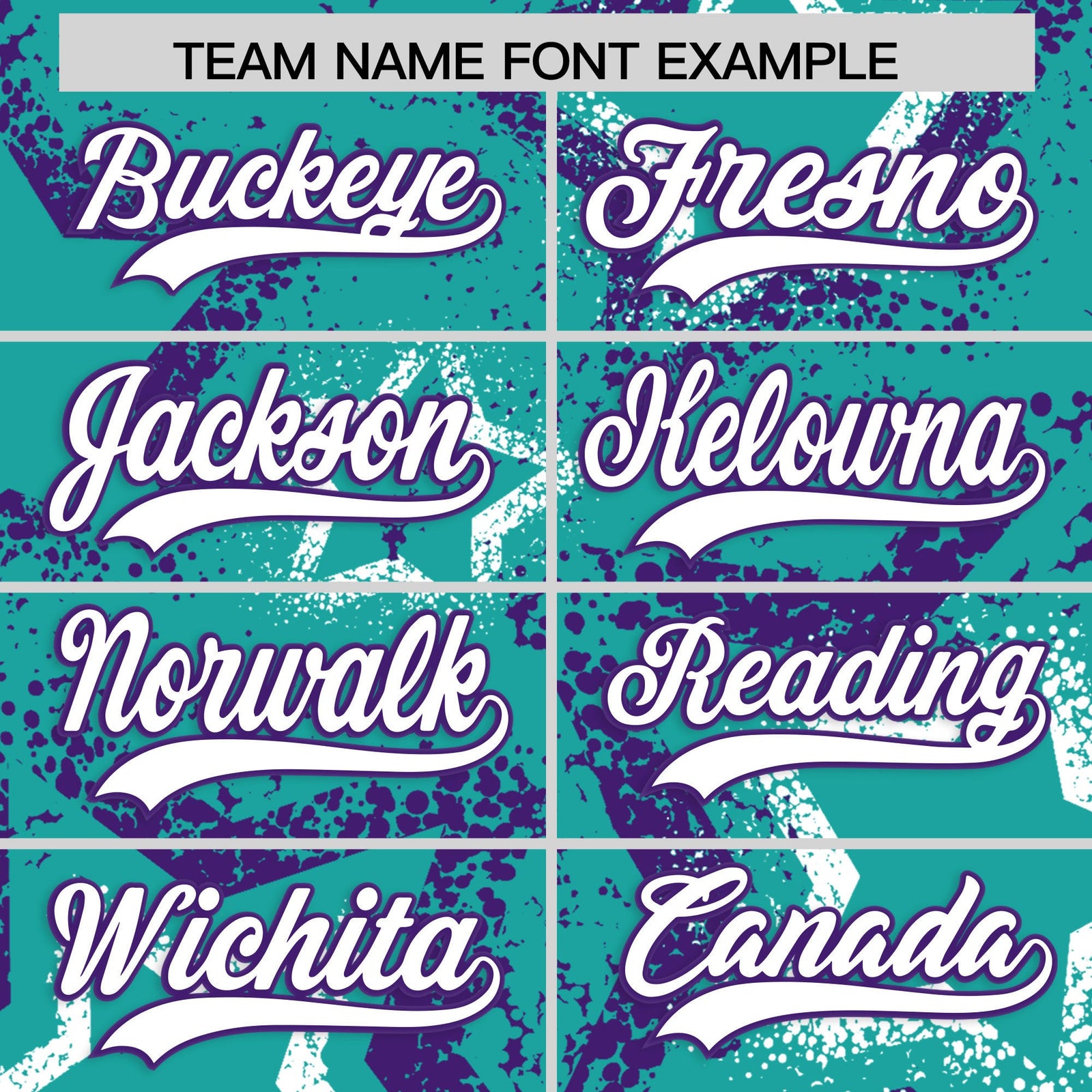 Custom Aqua White Purple Star-Shaped Ink Texture Graffiti Pattern Baseball Jersey | Sublimation Printed & Stitched,Add Name and Numbern,Perfect for Parties,Perfect for Training | KXKSHOP