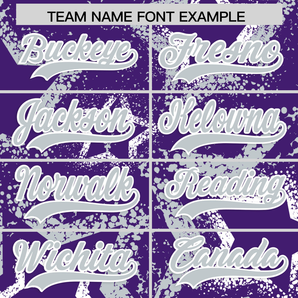 Custom Purple White Silver Star-Shaped Ink Texture Graffiti Pattern Baseball Jersey | Sublimation Printed &amp; Stitched,Add Name and Numbern,Perfect for Parties,Perfect for Training | KXKSHOP