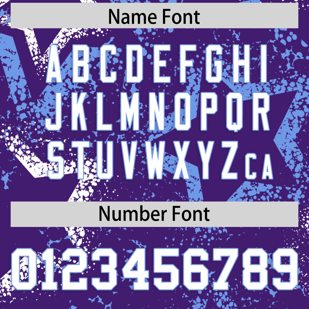 Custom Purple White Light Blue Star-Shaped Ink Texture Graffiti Pattern Baseball Jersey | Sublimation Printed & Stitched,Add Name and Numbern,Perfect for Parties,Perfect for Training | KXKSHOP