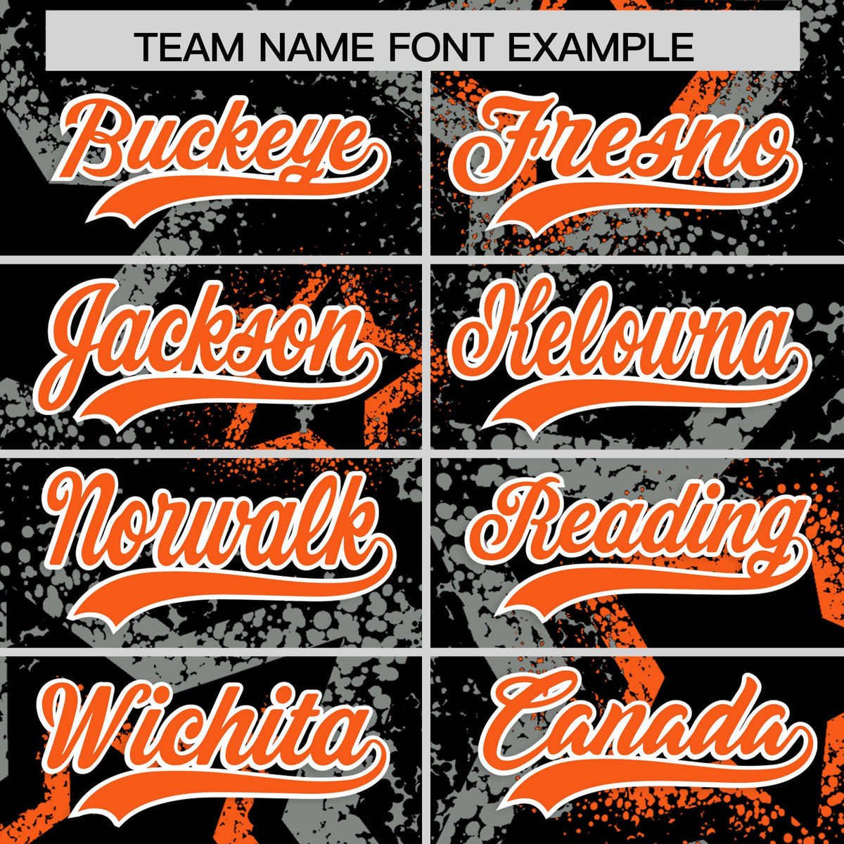 Custom Black Orange White Star-Shaped Ink Texture Graffiti Pattern Baseball Jersey | Sublimation Printed & Stitched,Add Name and Numbern,Perfect for Parties,Perfect for Training | KXKSHOP