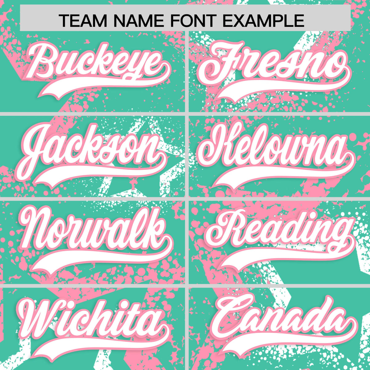 Custom Bright Green White Light Pink Star-Shaped Ink Texture Graffiti Pattern Baseball Jersey | Sublimation Printed &amp; Stitched,Add Name and Numbern,Perfect for Parties,Perfect for Training | KXKSHOP