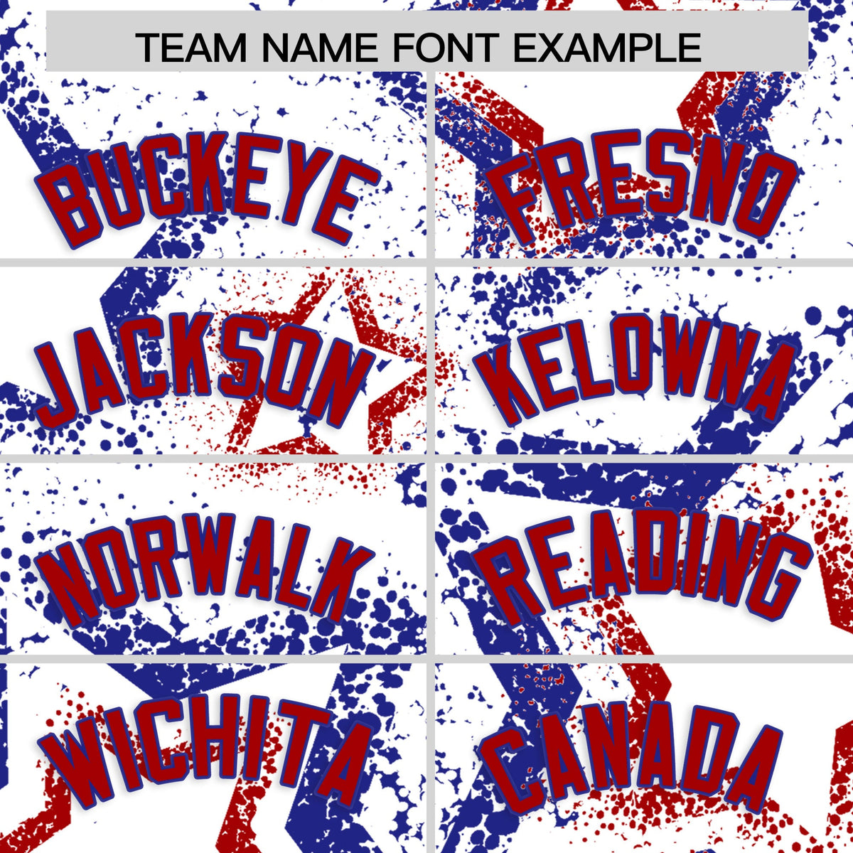 Custom White Royal Blue Red Star-Shaped Ink Texture Graffiti Pattern Baseball Jersey | Sublimation Printed &amp; Stitched,Add Name and Numbern,Perfect for Parties,Perfect for Training | KXKSHOP