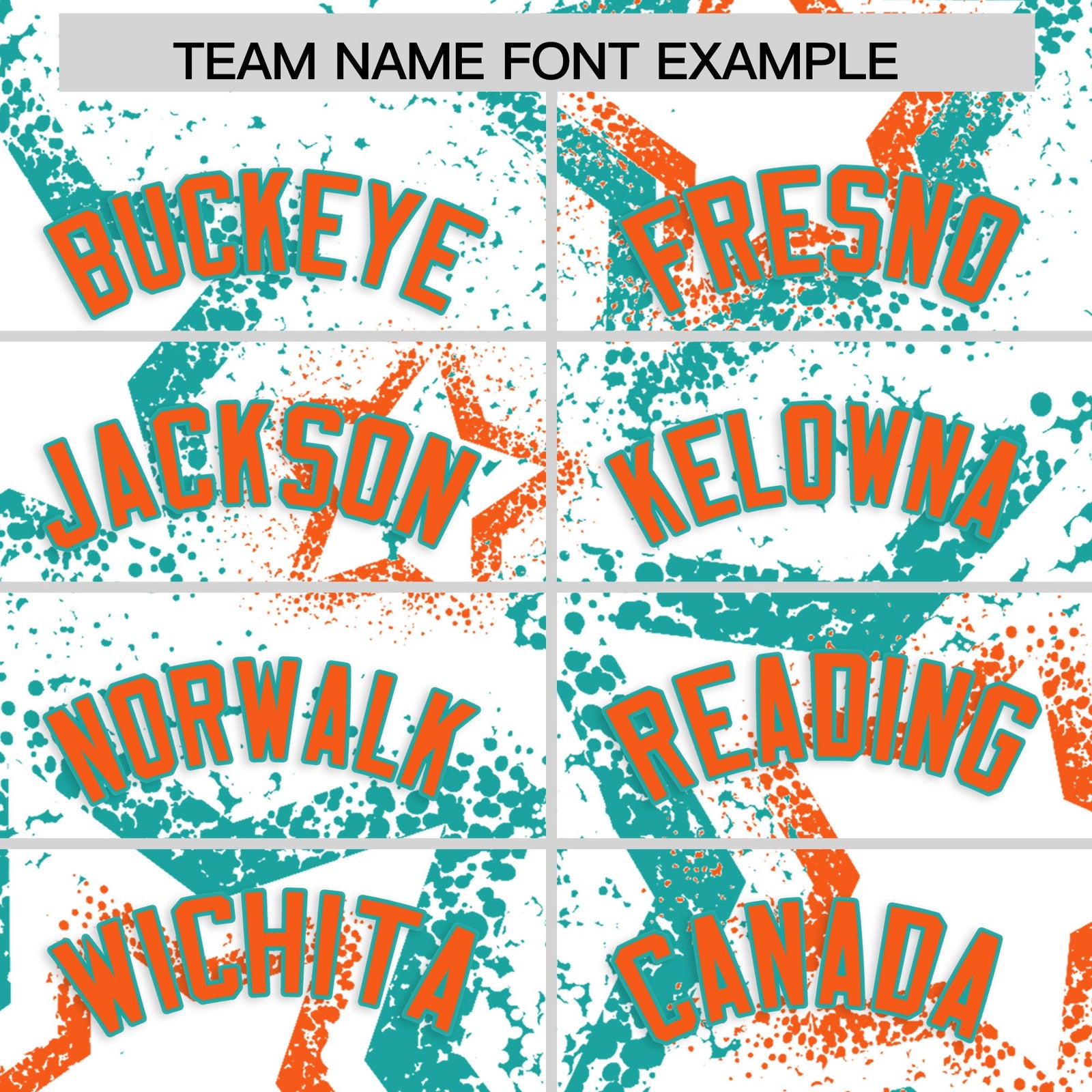 Custom White Aqua Orange Star-Shaped Ink Texture Graffiti Pattern Baseball Jersey | Sublimation Printed & Stitched,Add Name and Numbern,Perfect for Parties,Perfect for Training | KXKSHOP
