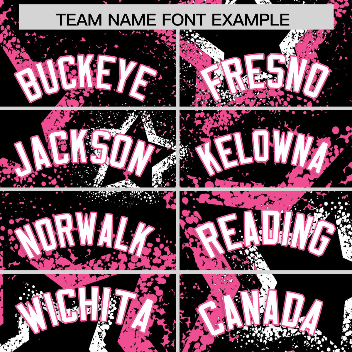 Custom Black White Pink Star-Shaped Ink Texture Graffiti Pattern Baseball Jersey | Sublimation Printed & Stitched,Add Name and Numbern,Perfect for Parties,Perfect for Training | KXKSHOP