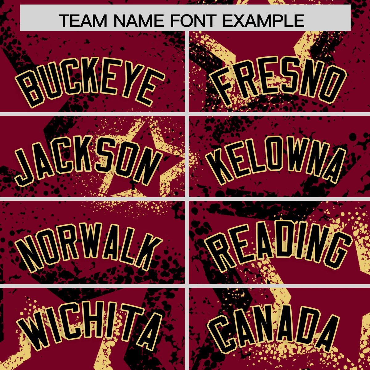 Custom Crimson Khaki Black Star-Shaped Ink Texture Graffiti Pattern Baseball Jersey | Sublimation Printed &amp; Stitched,Add Name and Numbern,Perfect for Parties,Perfect for Training | KXKSHOP