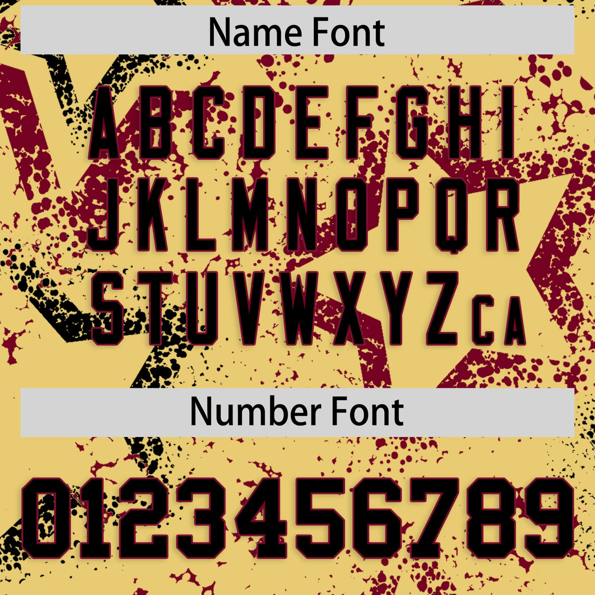 Custom Khaki Black Crimson Star-Shaped Ink Texture Graffiti Pattern Baseball Jersey | Sublimation Printed &amp; Stitched,Add Name and Numbern,Perfect for Parties,Perfect for Training | KXKSHOP