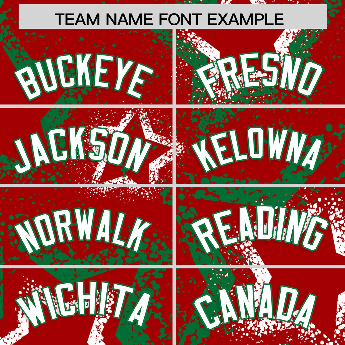 Custom Red White Kelly Green Star-Shaped Ink Texture Graffiti Pattern Baseball Jersey | Sublimation Printed &amp; Stitched,Add Name and Numbern,Perfect for Parties,Perfect for Training | KXKSHOP