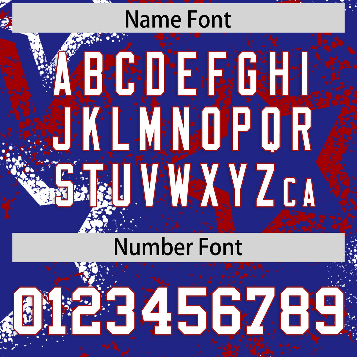 Custom Royal Blue White Red Star-Shaped Ink Texture Graffiti Pattern Baseball Jersey | Sublimation Printed &amp; Stitched,Add Name and Numbern,Perfect for Parties,Perfect for Training | KXKSHOP