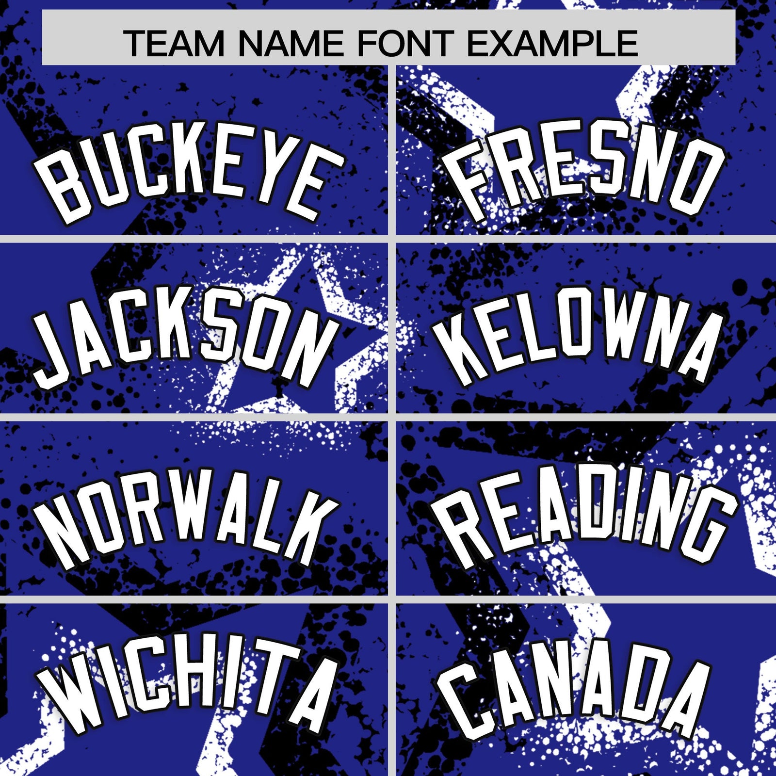 Custom Royal Blue Black White Star-Shaped Ink Texture Graffiti Pattern Baseball Jersey | Sublimation Printed & Stitched,Add Name and Numbern,Perfect for Parties,Perfect for Training | KXKSHOP