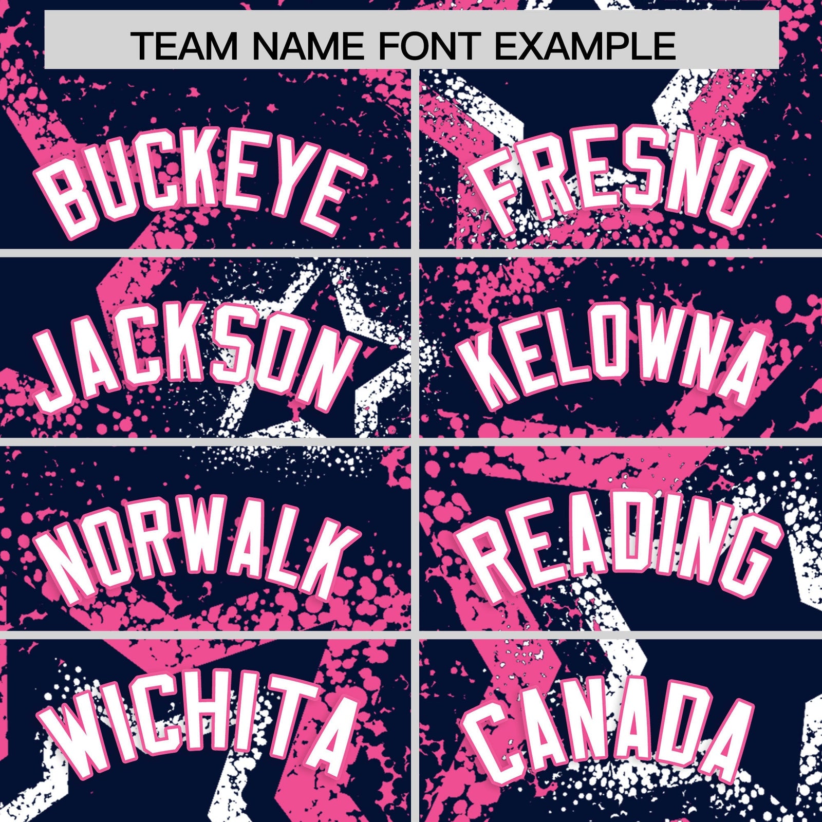 Custom Navy White Pink Star-Shaped Ink Texture Graffiti Pattern Baseball Jersey | Sublimation Printed & Stitched,Add Name and Numbern,Perfect for Parties,Perfect for Training | KXKSHOP