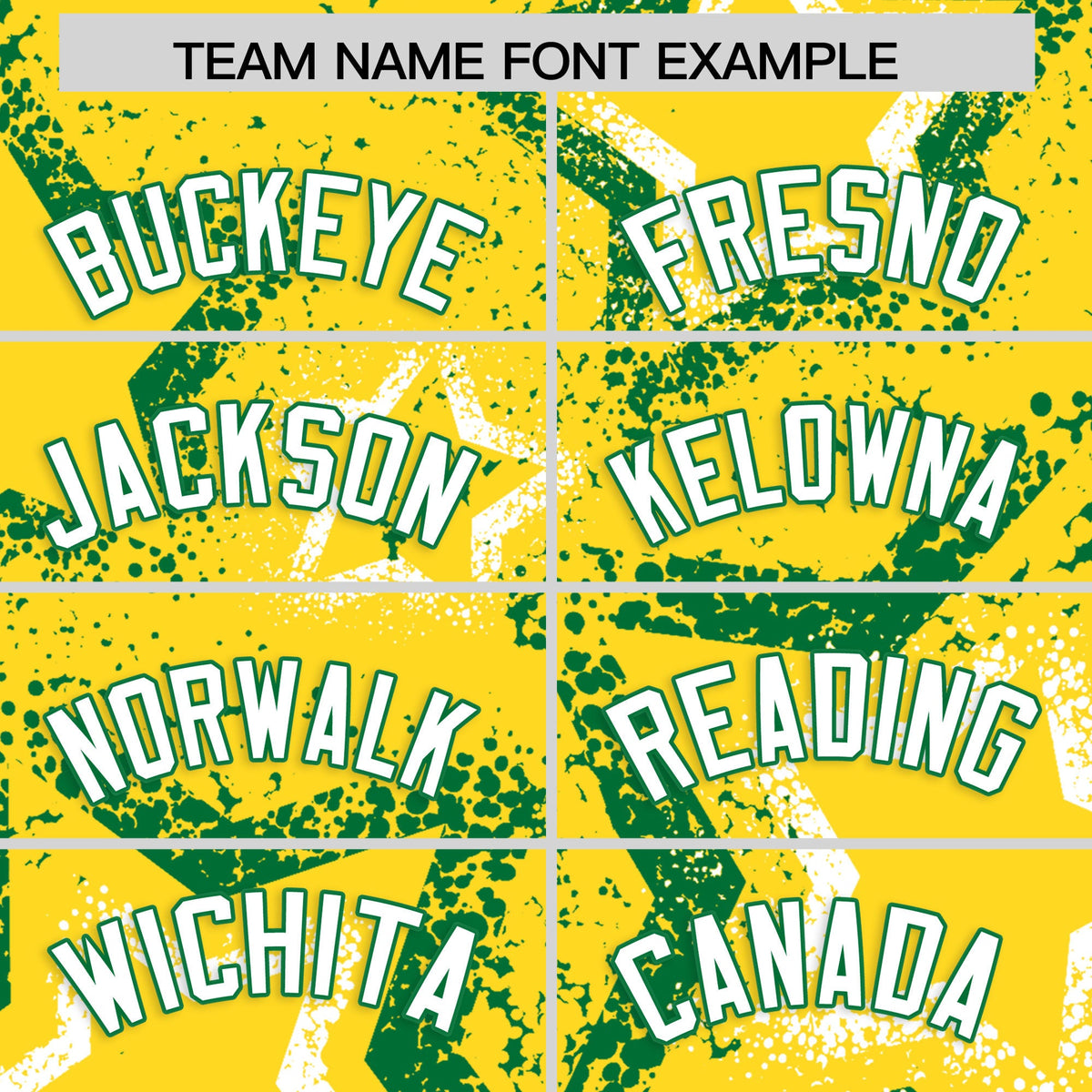 Custom Gold White Kelly Green Star-Shaped Ink Texture Graffiti Pattern Baseball Jersey | Sublimation Printed &amp; Stitched,Add Name and Numbern,Perfect for Parties,Perfect for Training | KXKSHOP