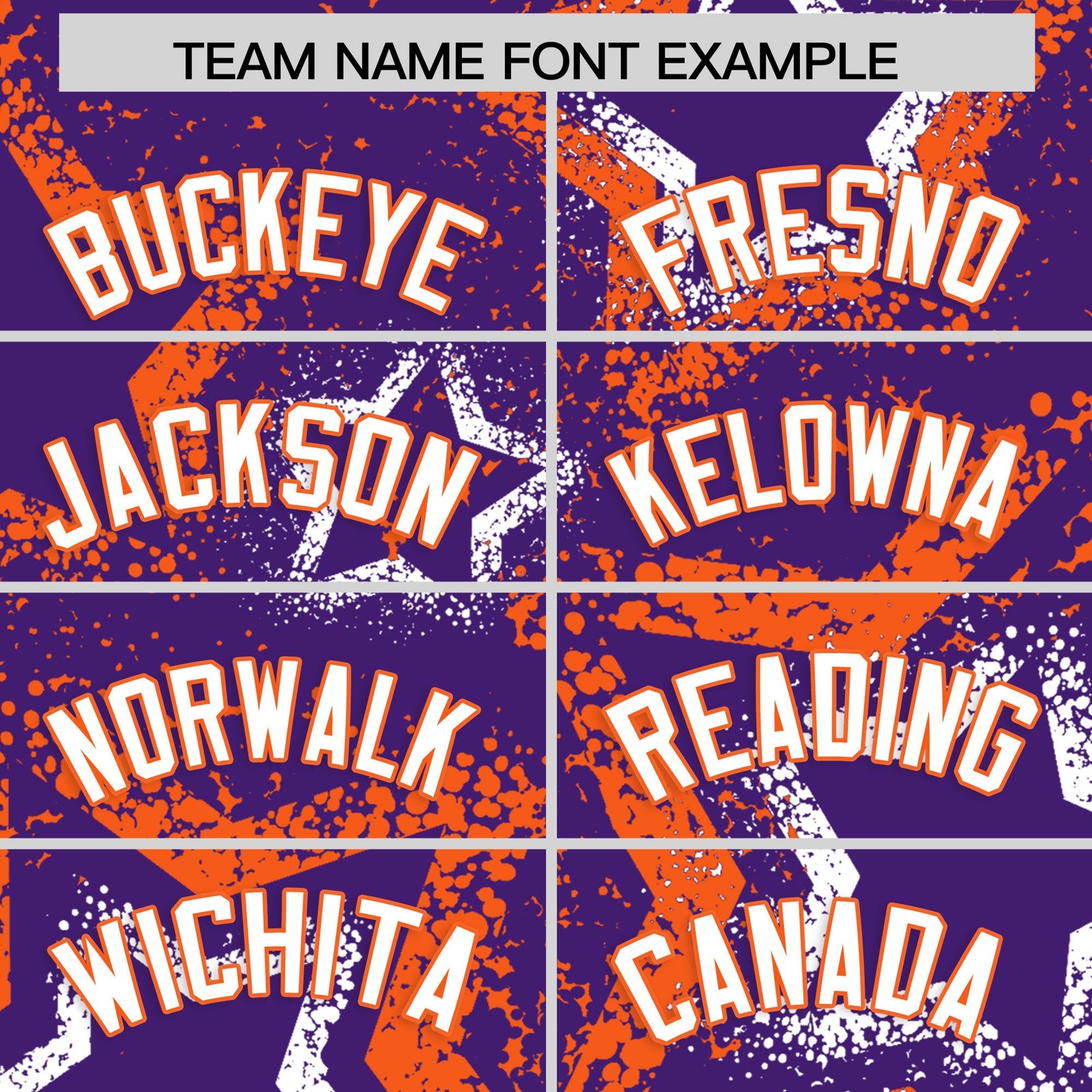 Custom Purple White Orange Star-Shaped Ink Texture Graffiti Pattern Baseball Jersey | Sublimation Printed & Stitched,Add Name and Numbern,Perfect for Parties,Perfect for Training | KXKSHOP