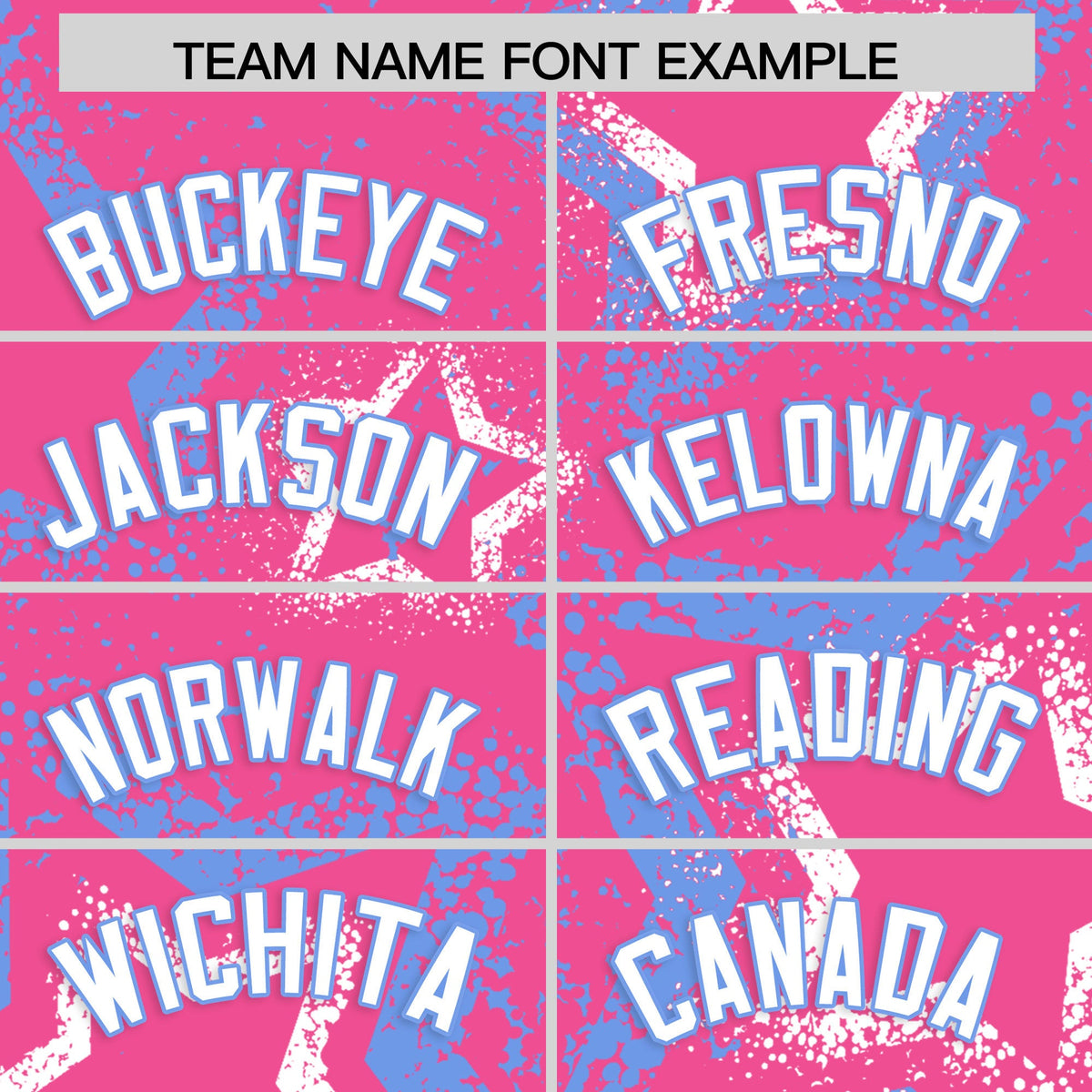 Custom Pink White Light Blue Star-Shaped Ink Texture Graffiti Pattern Baseball Jersey | Sublimation Printed & Stitched,Add Name and Numbern,Perfect for Parties,Perfect for Training | KXKSHOP