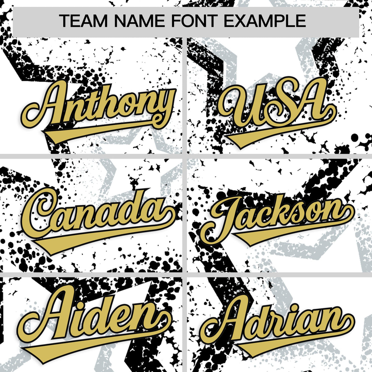 Custom White Silver Old Gold Star-Shaped Ink Texture Graffiti Pattern Baseball Jersey | Sublimation Printed &amp; Stitched,Add Name and Numbern,Perfect for Parties,Perfect for Training | KXKSHOP