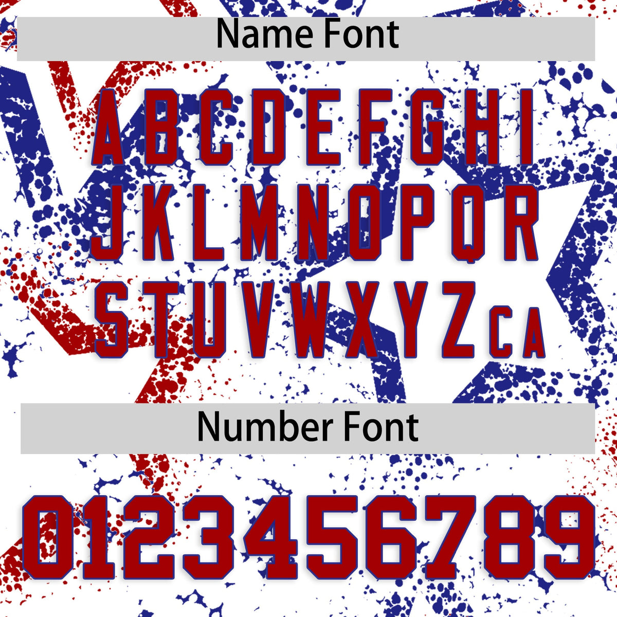 Custom White Royal Blue Red Star-Shaped Ink Texture Graffiti Pattern Baseball Jersey | Sublimation Printed &amp; Stitched,Add Name and Numbern,Perfect for Parties,Perfect for Training | KXKSHOP