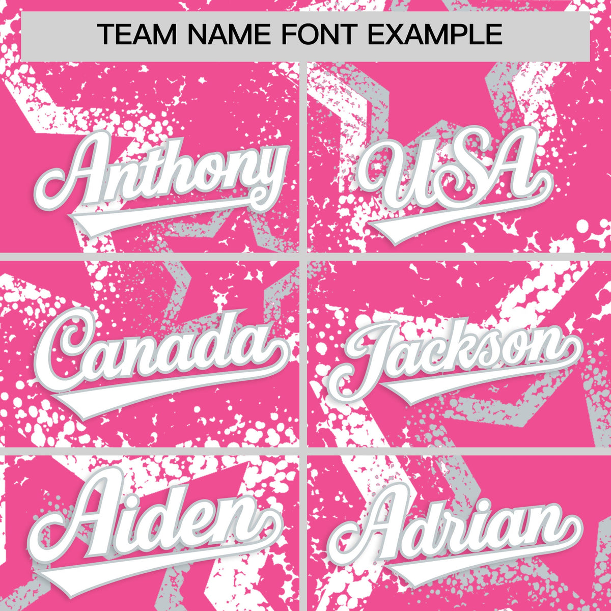 Custom Pink Silver White Star-Shaped Ink Texture Graffiti Pattern Baseball Jersey | Sublimation Printed &amp; Stitched,Add Name and Numbern,Perfect for Parties,Perfect for Training | KXKSHOP