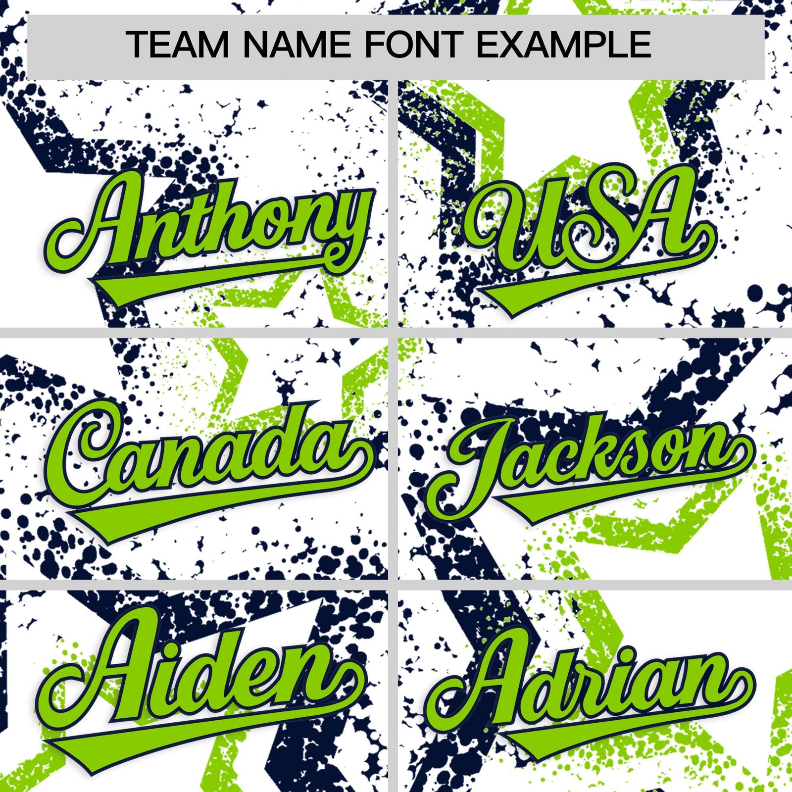 Custom White Neon Green Navy Star-Shaped Ink Texture Graffiti Pattern Baseball Jersey | Sublimation Printed & Stitched,Add Name and Numbern,Perfect for Parties,Perfect for Training | KXKSHOP