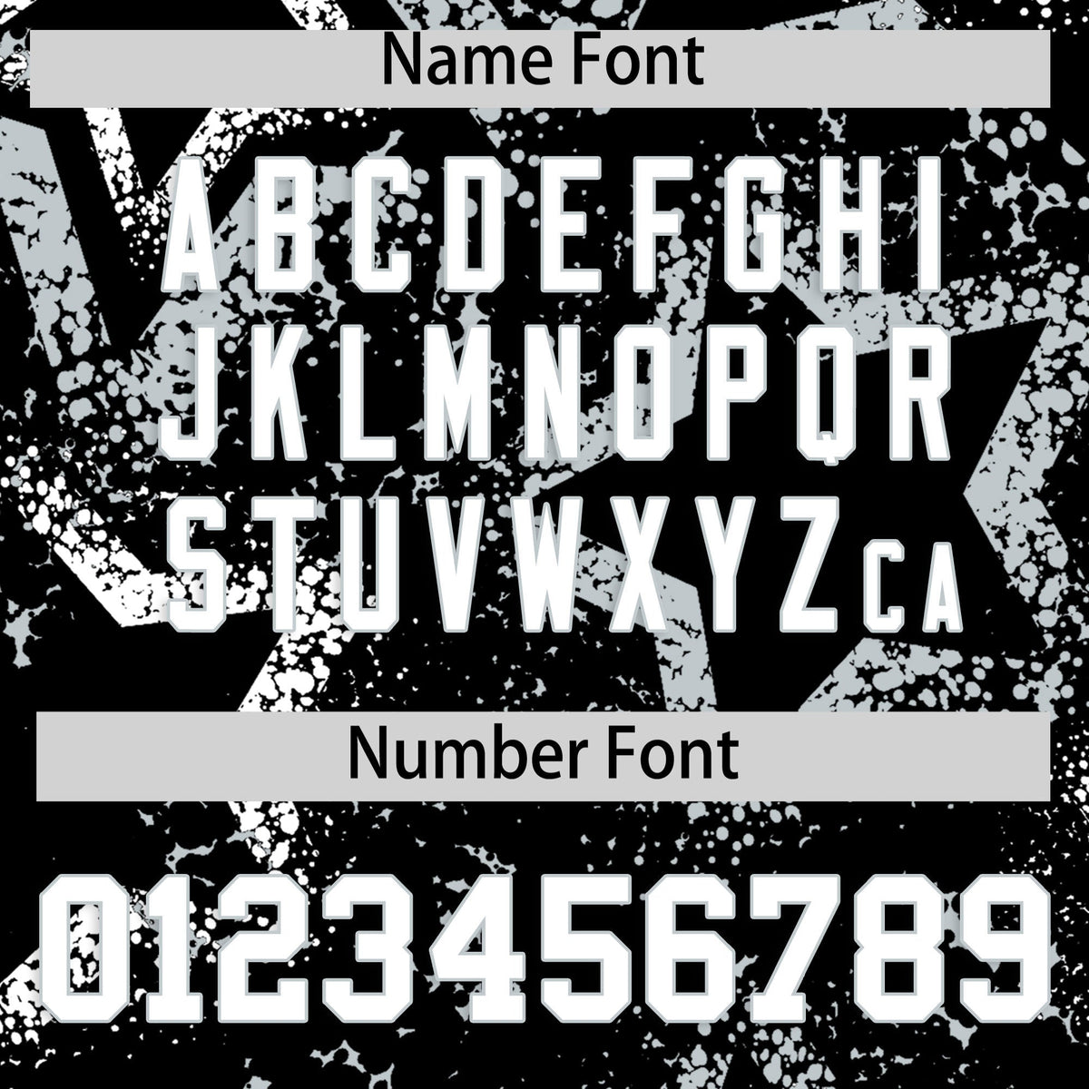 Custom Black White Silver Star-Shaped Ink Texture Graffiti Pattern Baseball Jersey | Sublimation Printed &amp; Stitched,Add Name and Numbern,Perfect for Parties,Perfect for Training | KXKSHOP