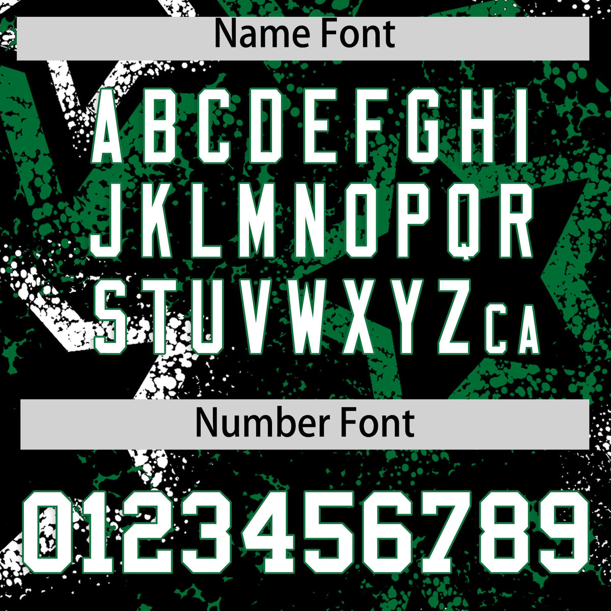 Custom Black White Kelly Green Star-Shaped Ink Texture Graffiti Pattern Baseball Jersey | Sublimation Printed &amp; Stitched,Add Name and Numbern,Perfect for Parties,Perfect for Training | KXKSHOP
