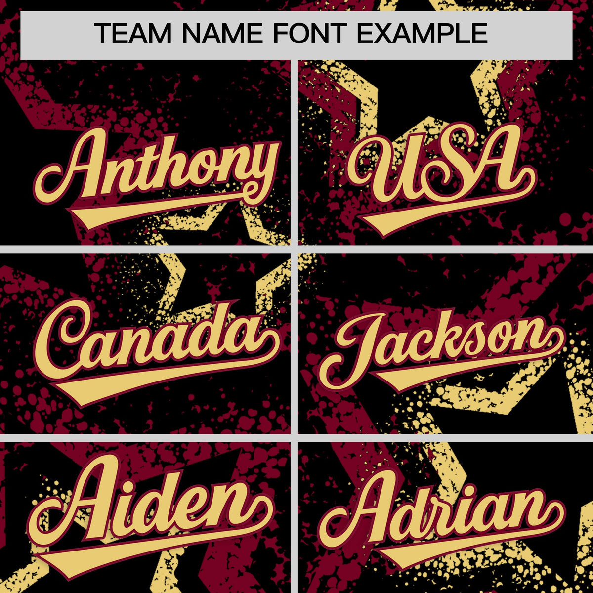 Custom Black Khaki Crimson Star-Shaped Ink Texture Graffiti Pattern Baseball Jersey | Sublimation Printed &amp; Stitched,Add Name and Numbern,Perfect for Parties,Perfect for Training | KXKSHOP