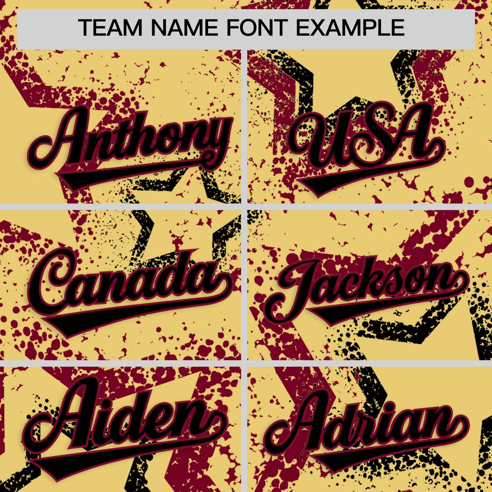 Custom Khaki Black Crimson Star-Shaped Ink Texture Graffiti Pattern Baseball Jersey | Sublimation Printed & Stitched,Add Name and Numbern,Perfect for Parties,Perfect for Training | KXKSHOP