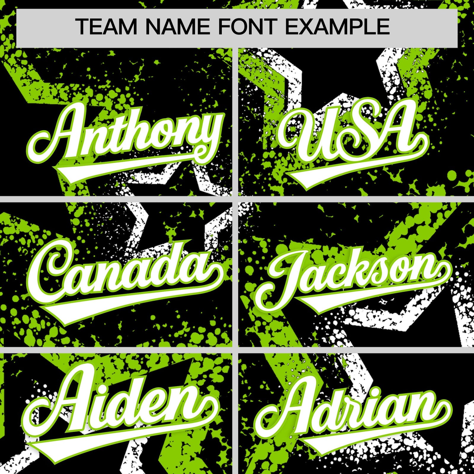Custom Black White Neon Green Star-Shaped Ink Texture Graffiti Pattern Baseball Jersey | Sublimation Printed & Stitched,Add Name and Numbern,Perfect for Parties,Perfect for Training | KXKSHOP