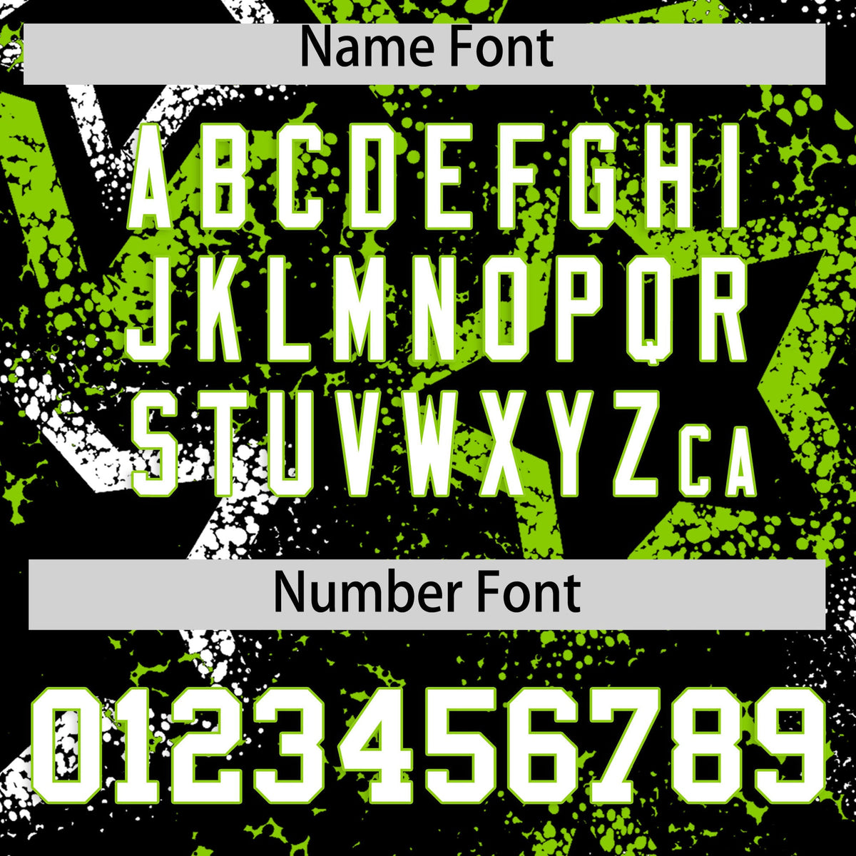 Custom Black White Neon Green Star-Shaped Ink Texture Graffiti Pattern Baseball Jersey | Sublimation Printed & Stitched,Add Name and Numbern,Perfect for Parties,Perfect for Training | KXKSHOP