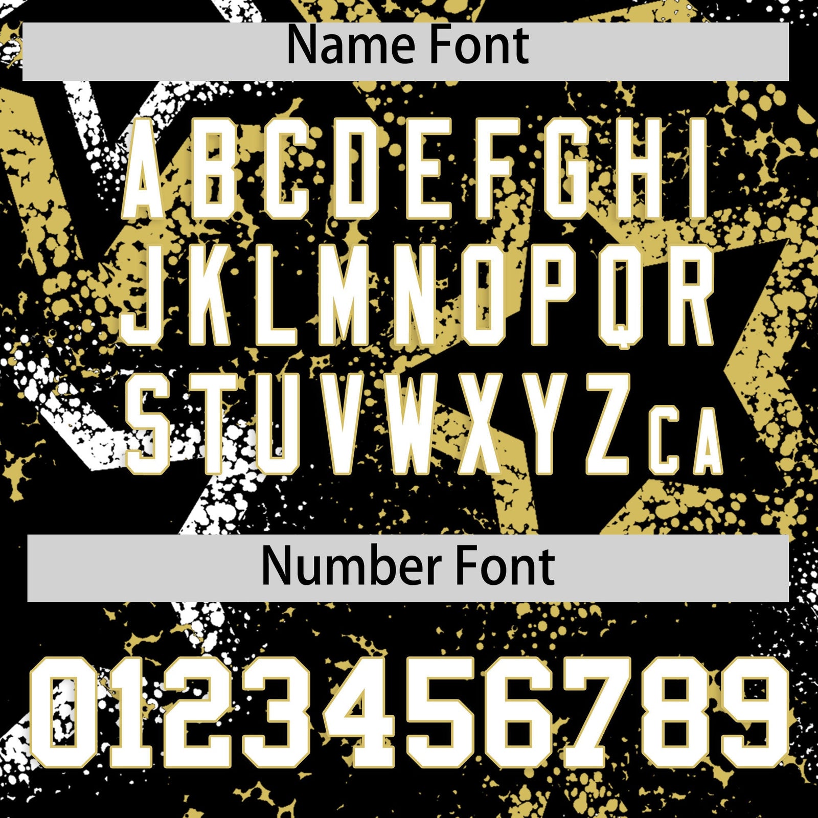 Custom Black White Old Gold Star-Shaped Ink Texture Graffiti Pattern Baseball Jersey | Sublimation Printed & Stitched,Add Name and Numbern,Perfect for Parties,Perfect for Training | KXKSHOP