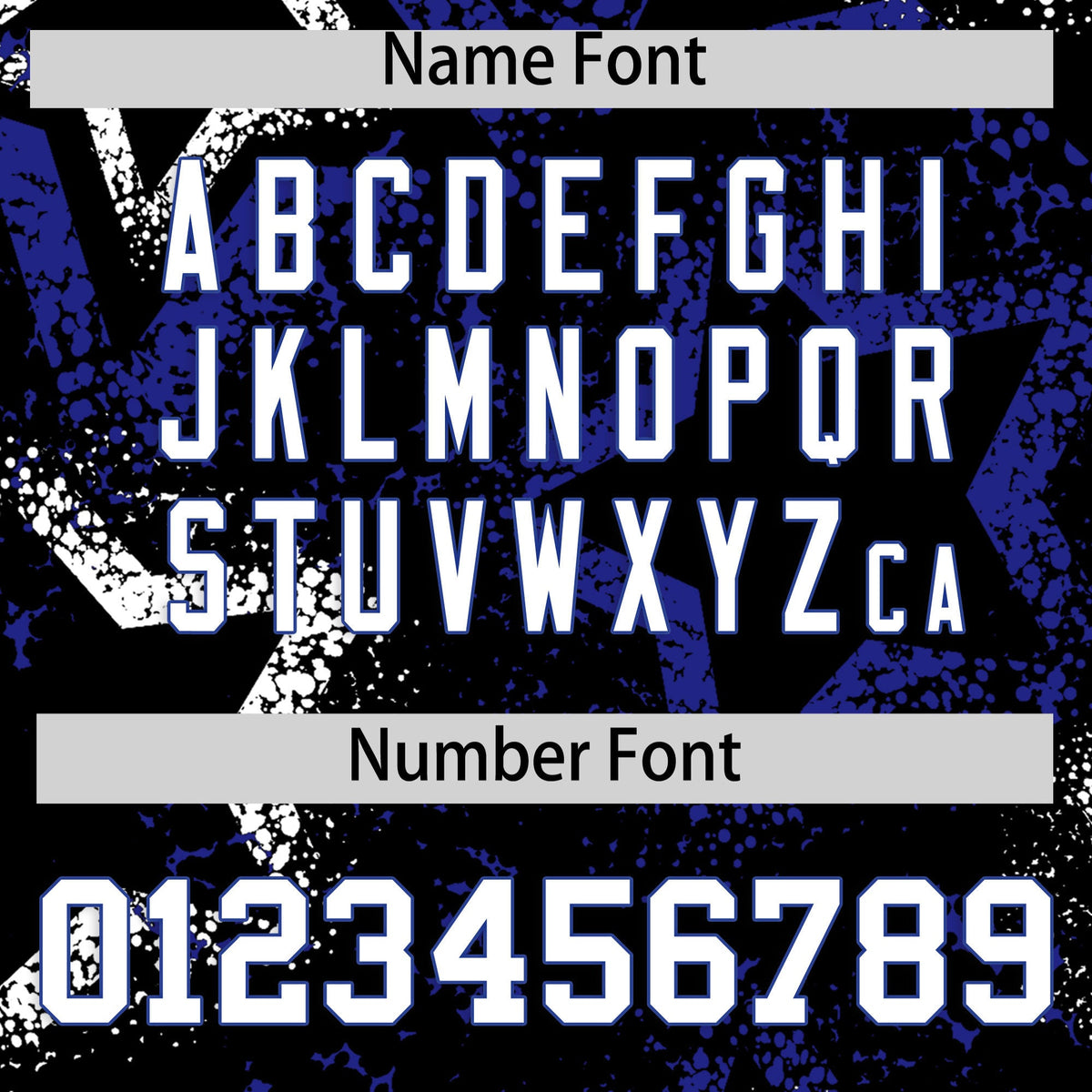 Custom Black White Royal Blue Star-Shaped Ink Texture Graffiti Pattern Baseball Jersey | Sublimation Printed &amp; Stitched,Add Name and Numbern,Perfect for Parties,Perfect for Training | KXKSHOP