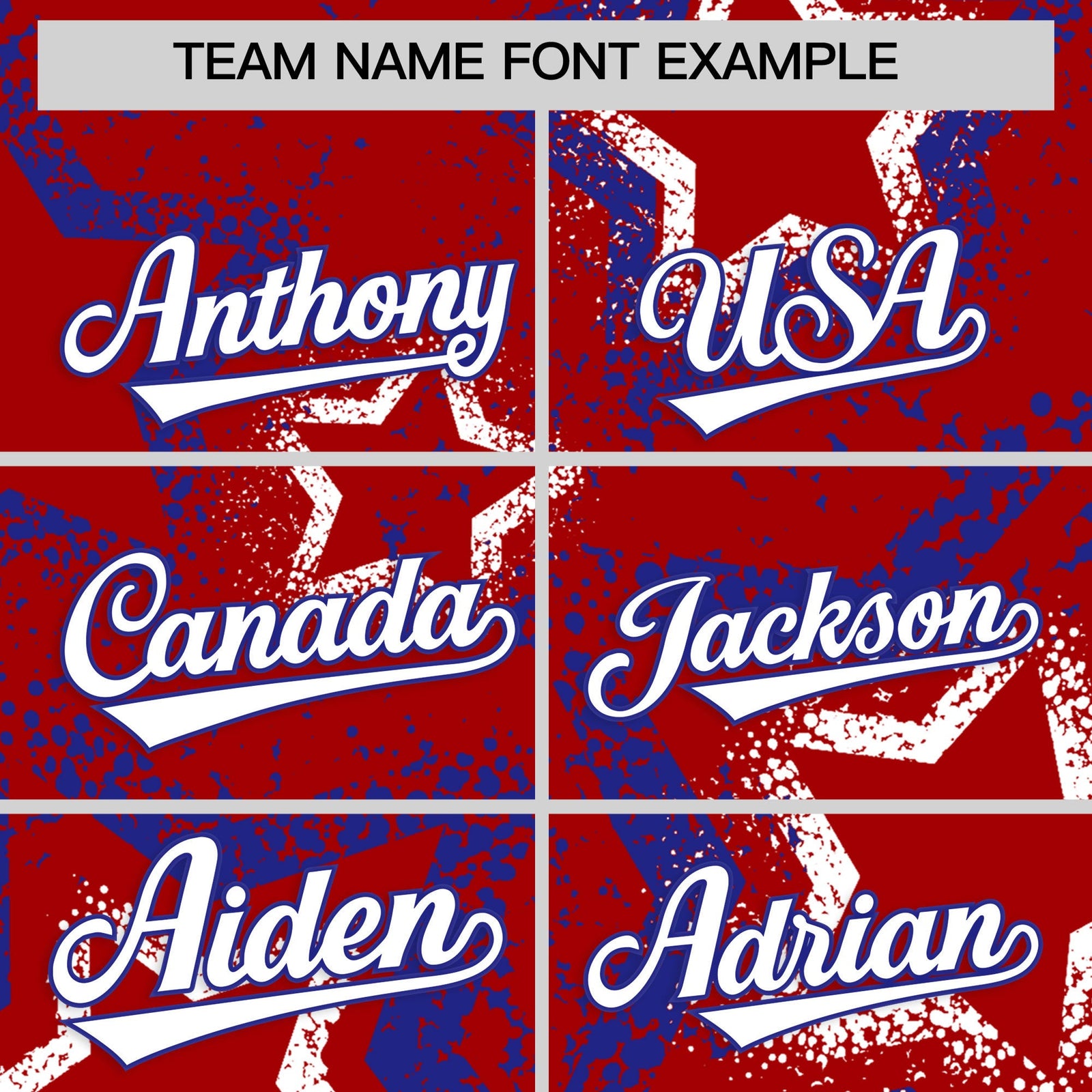 Custom Red White Royal Blue Star-Shaped Ink Texture Graffiti Pattern Baseball Jersey | Sublimation Printed & Stitched,Add Name and Numbern,Perfect for Parties,Perfect for Training | KXKSHOP