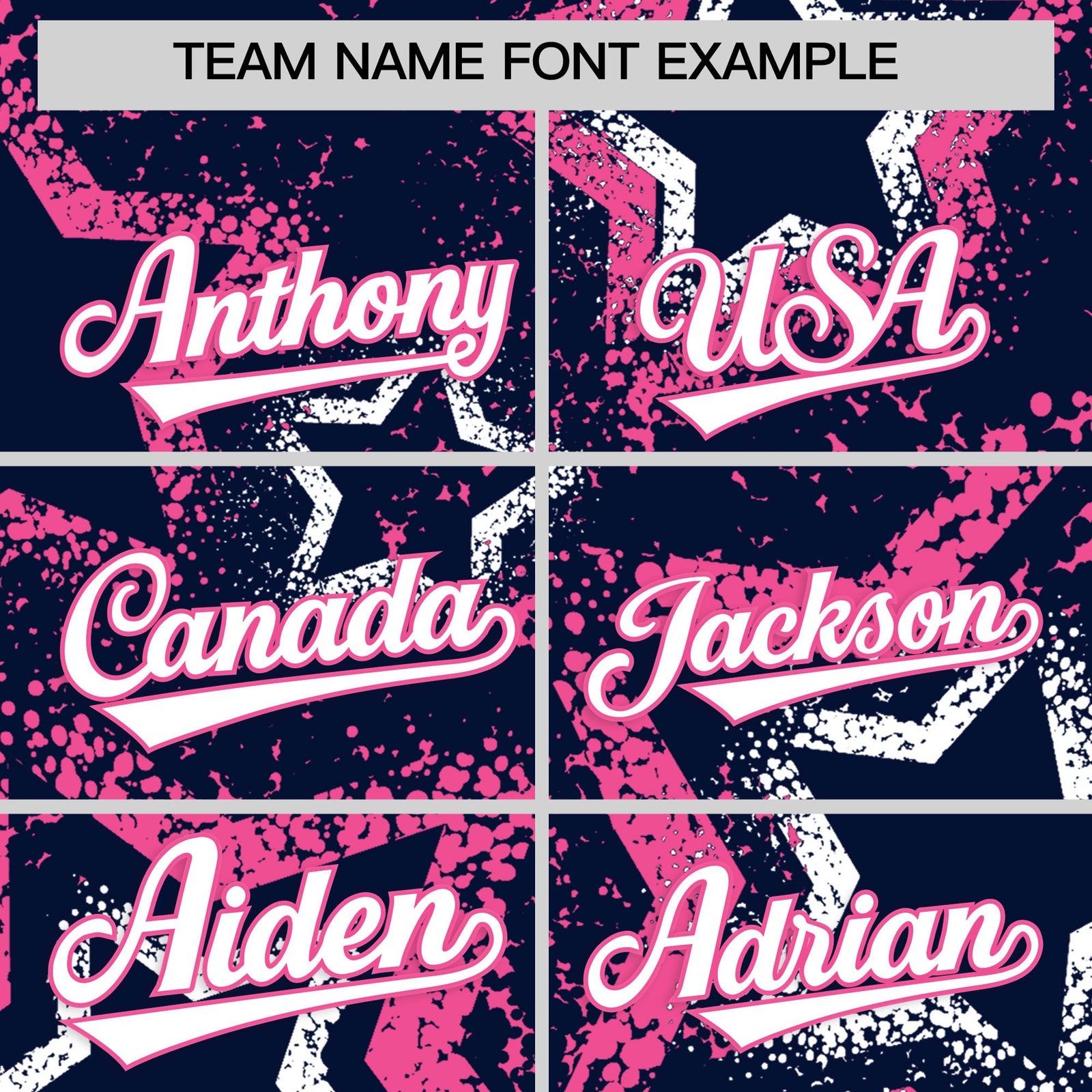 Custom Navy White Pink Star-Shaped Ink Texture Graffiti Pattern Baseball Jersey | Sublimation Printed & Stitched,Add Name and Numbern,Perfect for Parties,Perfect for Training | KXKSHOP