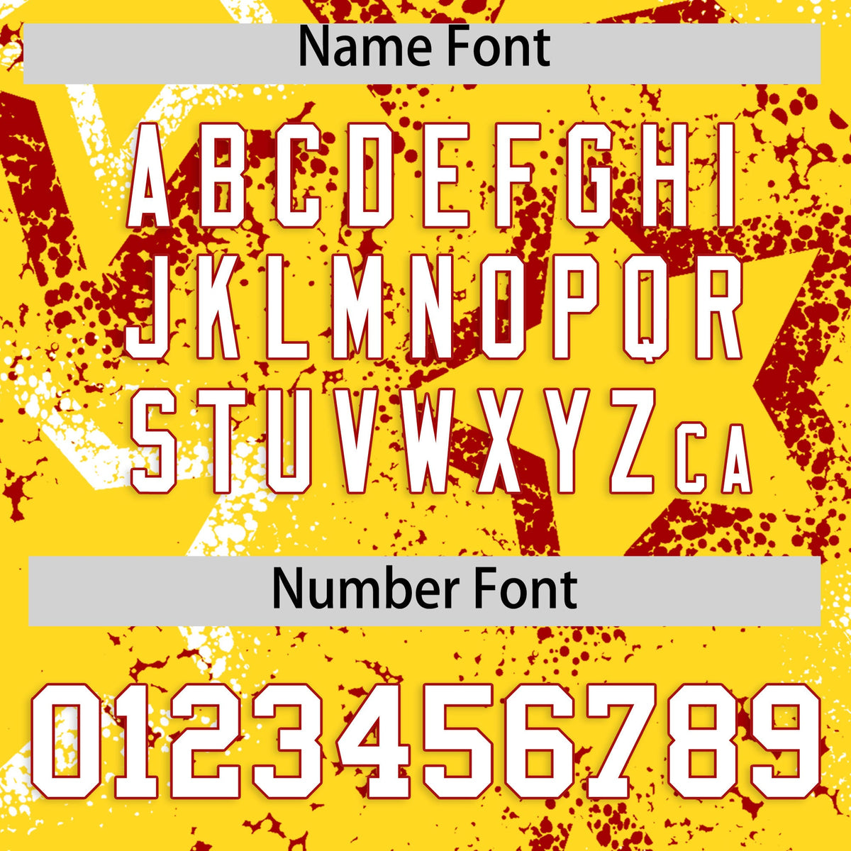 Custom Gold White Red Star-Shaped Ink Texture Graffiti Pattern Baseball Jersey | Sublimation Printed & Stitched,Add Name and Numbern,Perfect for Parties,Perfect for Training | KXKSHOP