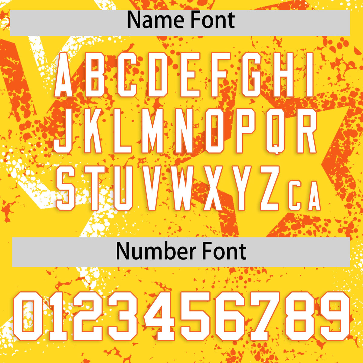 Custom Gold Orange White Star-Shaped Ink Texture Graffiti Pattern Baseball Jersey | Sublimation Printed & Stitched,Add Name and Numbern,Perfect for Parties,Perfect for Training | KXKSHOP