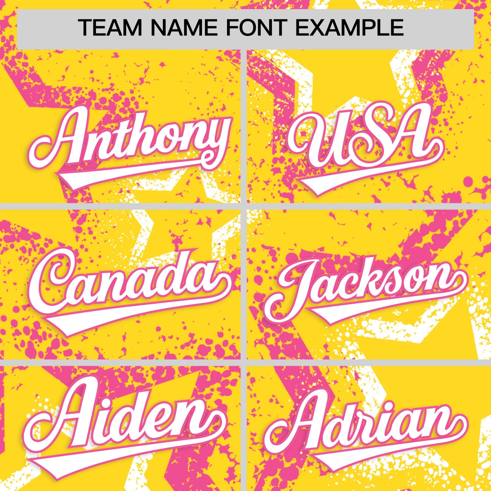 Custom Gold White Pink Star-Shaped Ink Texture Graffiti Pattern Baseball Jersey | Sublimation Printed & Stitched,Add Name and Numbern,Perfect for Parties,Perfect for Training | KXKSHOP