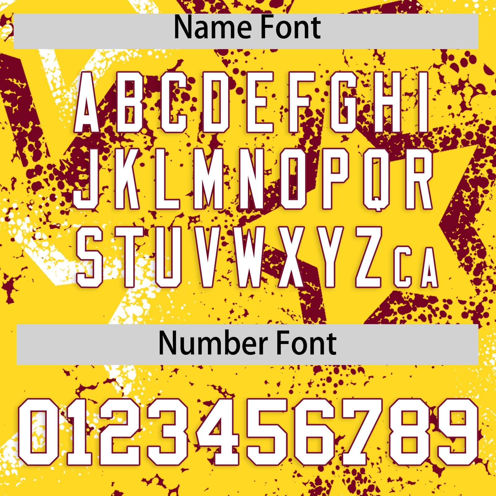 Custom Gold White Crimson Star-Shaped Ink Texture Graffiti Pattern Baseball Jersey | Sublimation Printed & Stitched,Add Name and Numbern,Perfect for Parties,Perfect for Training | KXKSHOP