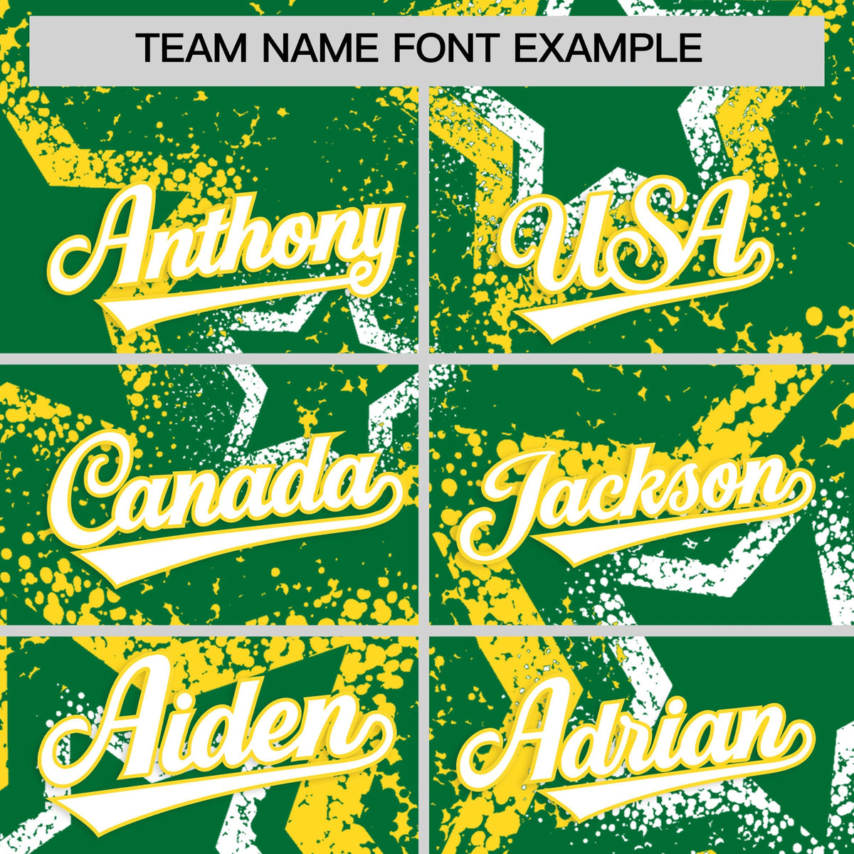 Custom Kelly Green White Gold Star-Shaped Ink Texture Graffiti Pattern Baseball Jersey | Sublimation Printed &amp; Stitched,Add Name and Numbern,Perfect for Parties,Perfect for Training | KXKSHOP