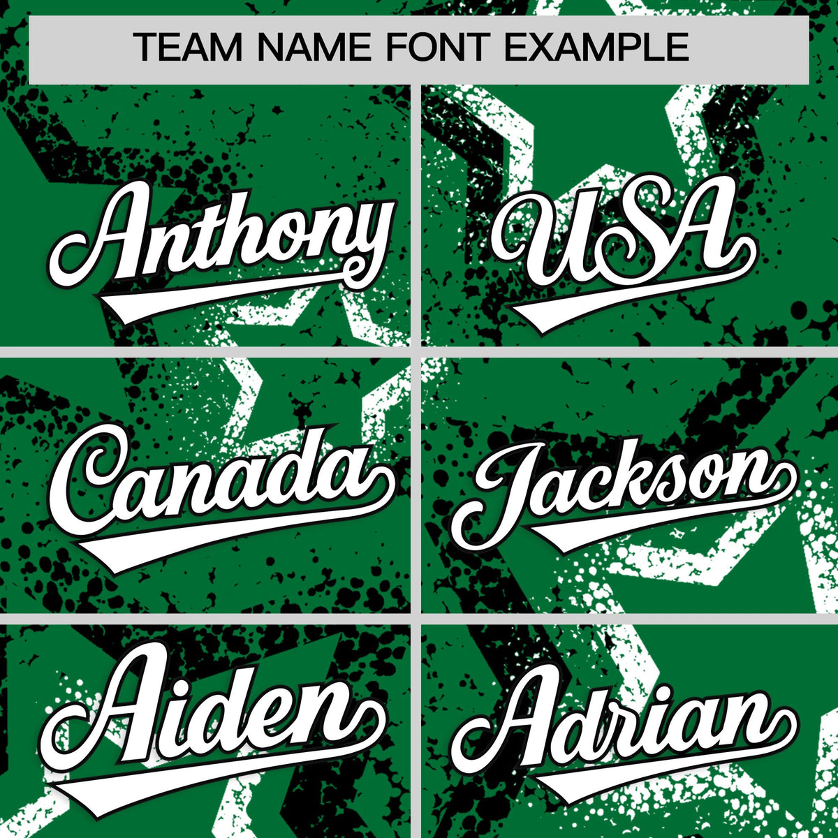 Custom Kelly Green White Star-Shaped Ink Texture Graffiti Pattern Baseball Jersey | Sublimation Printed &amp; Stitched,Add Name and Numbern,Perfect for Parties,Perfect for Training | KXKSHOP