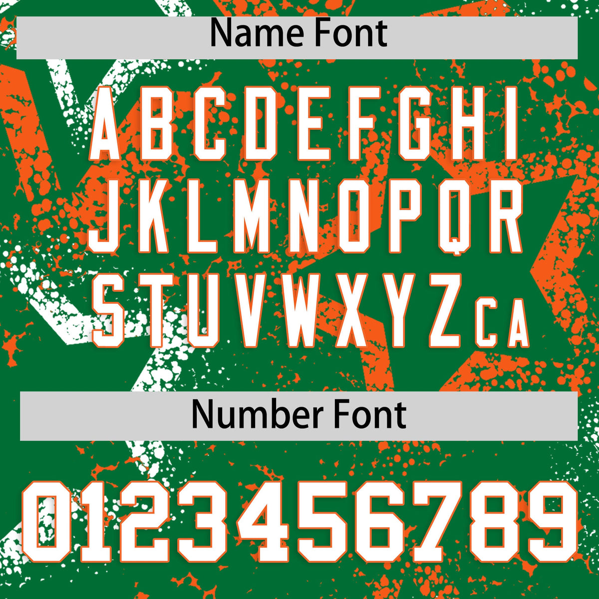 Custom Kelly Green White Orange Star-Shaped Ink Texture Graffiti Pattern Baseball Jersey | Sublimation Printed &amp; Stitched,Add Name and Numbern,Perfect for Parties,Perfect for Training | KXKSHOP