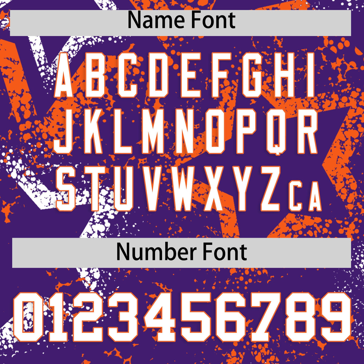 Custom Purple White Orange Star-Shaped Ink Texture Graffiti Pattern Baseball Jersey | Sublimation Printed & Stitched,Add Name and Numbern,Perfect for Parties,Perfect for Training | KXKSHOP