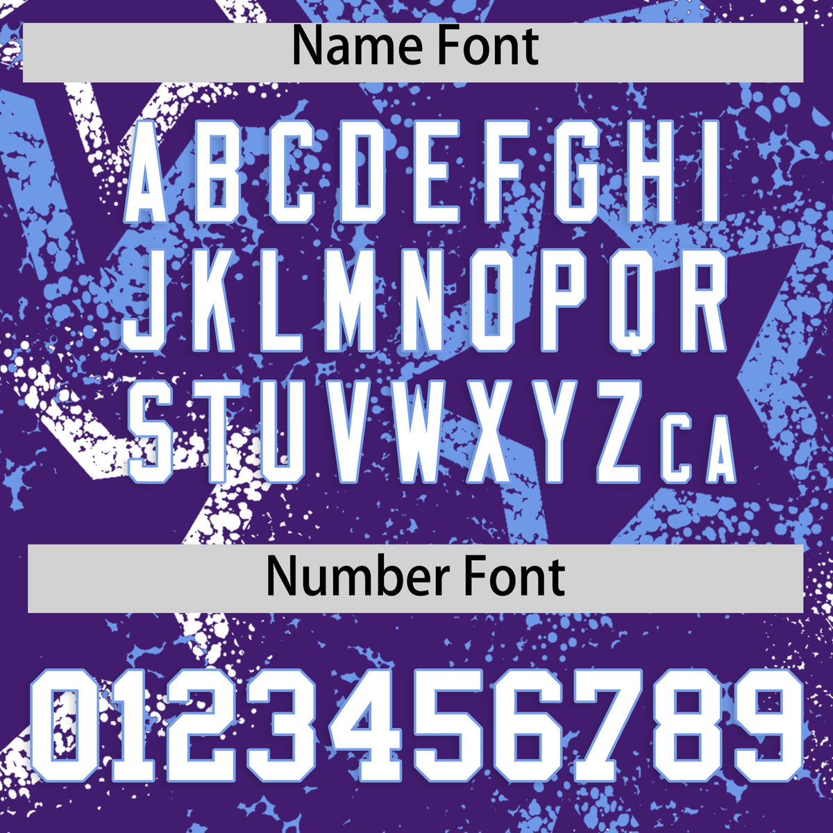 Custom Purple White Light Blue Star-Shaped Ink Texture Graffiti Pattern Baseball Jersey | Sublimation Printed & Stitched,Add Name and Numbern,Perfect for Parties,Perfect for Training | KXKSHOP