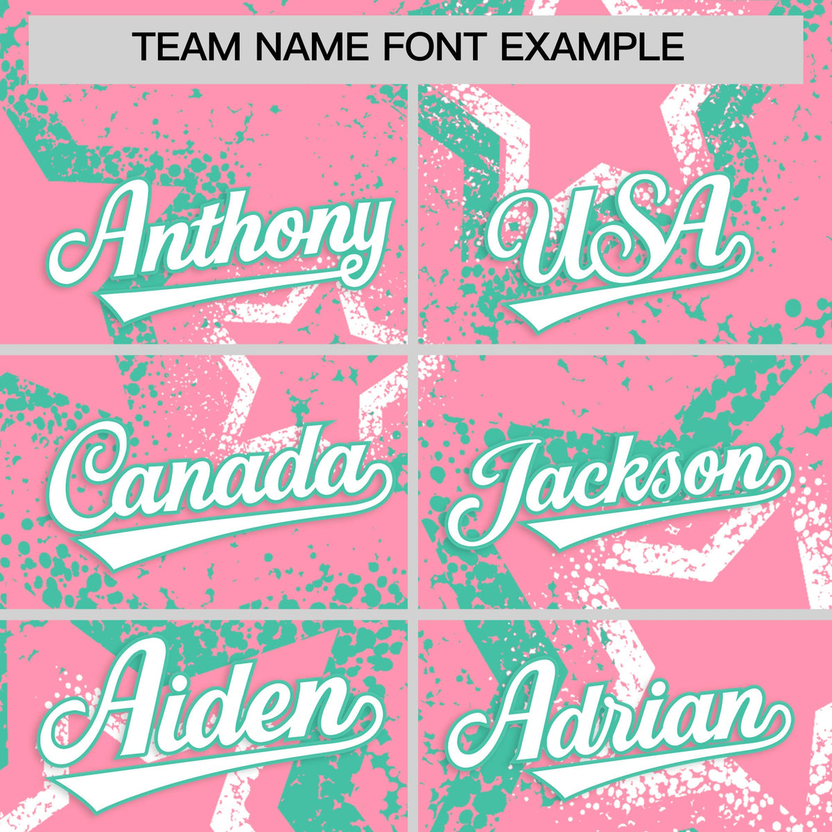 Custom Light Pink White Bright Green Star-Shaped Ink Texture Graffiti Pattern Baseball Jersey | Sublimation Printed &amp; Stitched,Add Name and Numbern,Perfect for Parties,Perfect for Training | KXKSHOP