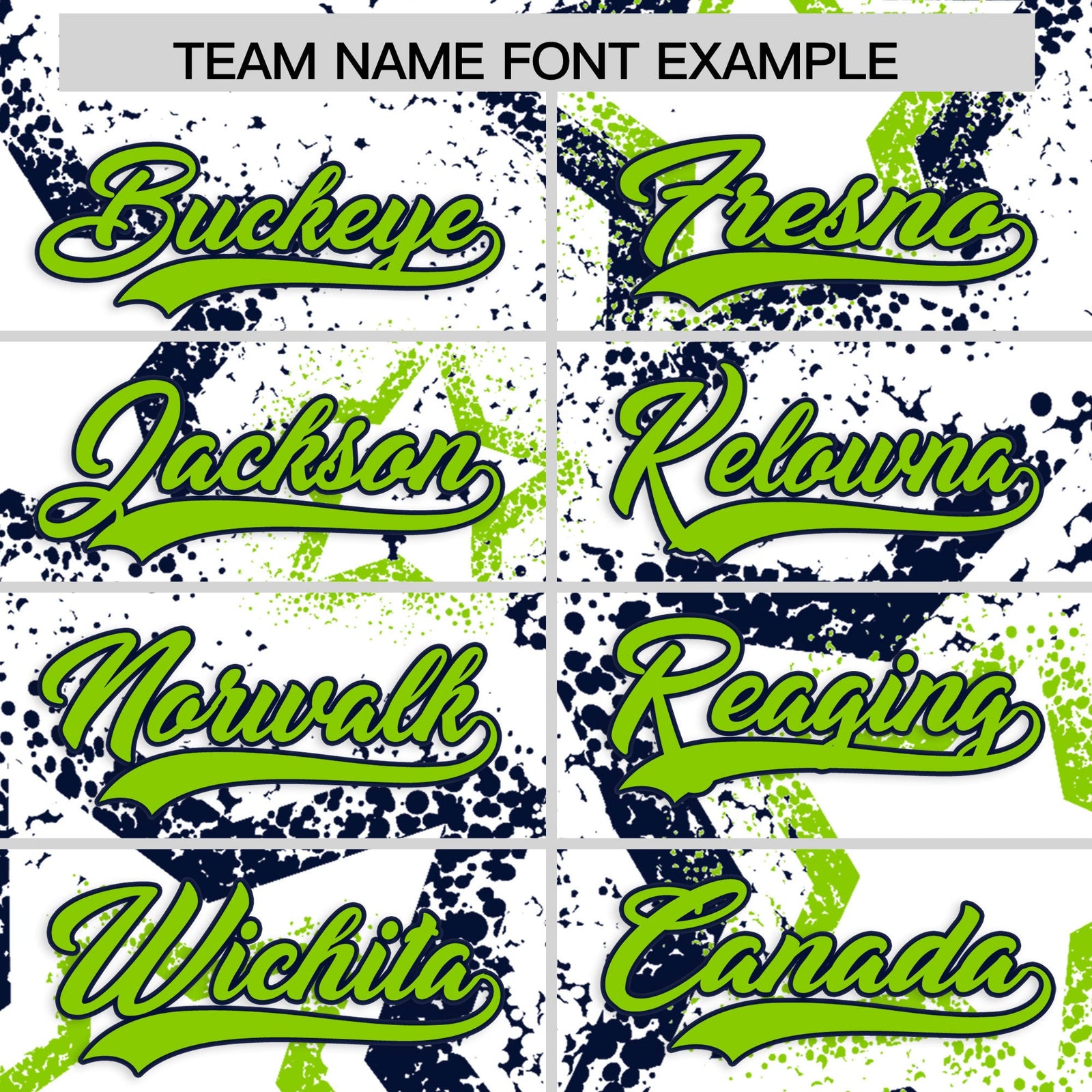 Custom White Neon Green Navy Star-Shaped Ink Texture Graffiti Pattern Baseball Jersey | Sublimation Printed & Stitched,Add Name and Numbern,Perfect for Parties,Perfect for Training | KXKSHOP
