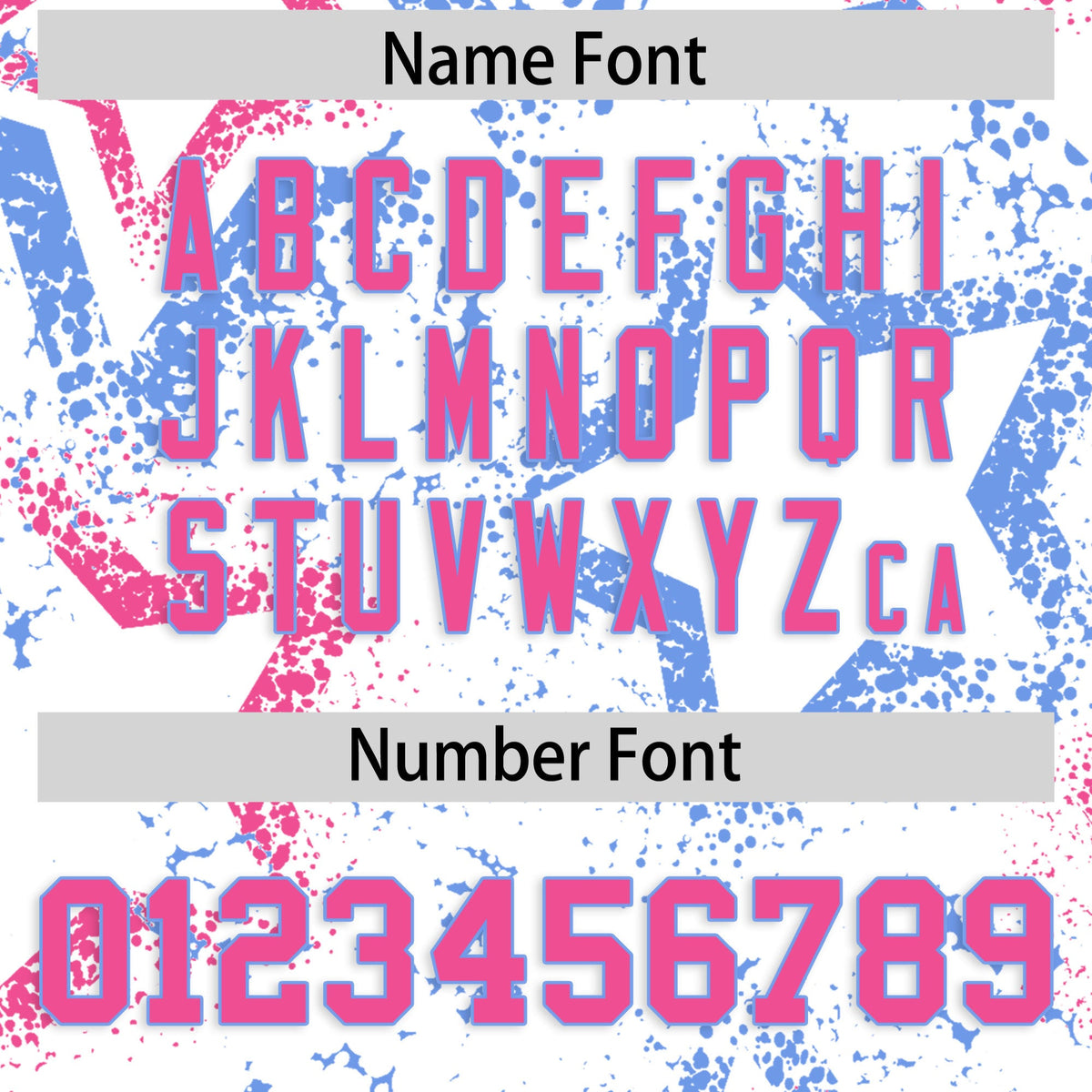 Custom White Light Blue Pink Star-Shaped Ink Texture Graffiti Pattern Baseball Jersey | Sublimation Printed & Stitched,Add Name and Numbern,Perfect for Parties,Perfect for Training | KXKSHOP